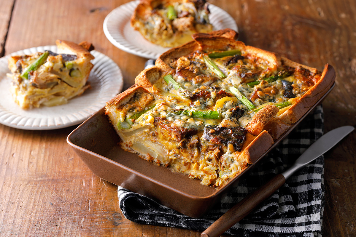 さば味噌煮缶とアスパラのブルーチーズキッシュ レシピ ノフレ食品株式会社